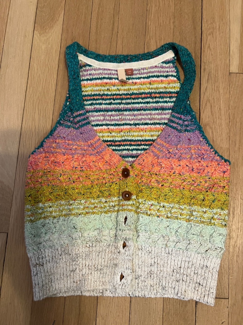 Pilcro Multicolor Striped Knit Vest with